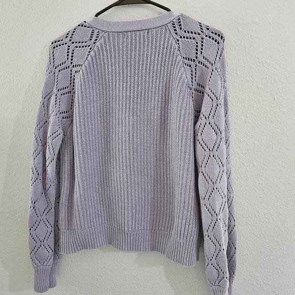 Love Ellie Women's McKenzie Cable Knit Carnigan Sweater Size M Periwinkle - Picture 2 of 7